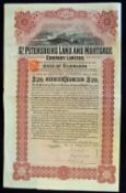 1912 Russia The St Petersburg Land and Mortgage Company Limited 5% loan bearer Debenture Bond for £