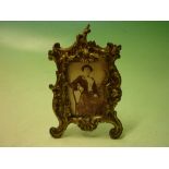 Bronze Photograph Frame of Rococo form with strut back. c1880. 7" high