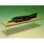 Rigby's LSR Models. A scale model Thrust SSC car, mastered by John Shinton, mounted on a printed