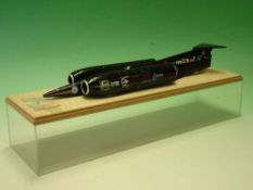 Rigby's LSR Models. A scale model Thrust SSC car, mastered by John Shinton, mounted on a printed