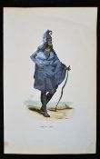 Sikh French lithograph of an Akali Sikh Lahore c1850 in good clean condition, measuring 16.5 x 26cm