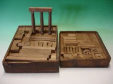 An Architectural Building Set Consisting of beechwood blocks, columns, arches etc. Early 20th