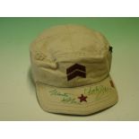 Martin/Charlie Sheen Memorabilia. A Kurtz Legion type tan baseball cap. Signed to the peak by Martin