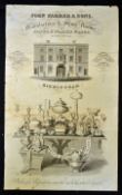 1838 John Parker & Sons, Birmingham Advertising Poster of 'Manufactory & Show Rooms for Silver