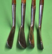 4x R Forgan & Sons St Andrews early smf irons c1895 to incl 2x with powf stamp marks comprising 2x