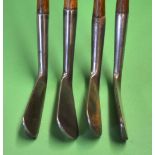 4x R Forgan & Sons St Andrews early smf irons c1895 to incl 2x with powf stamp marks comprising 2x