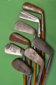 8x assorted irons - including 2x Sammy's one by Anderson and one by Gibson, stamped Auchterlonie