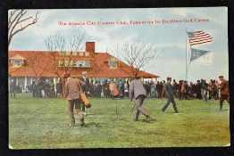 Rare Harry Vardon USA colour golfing postcard - titled "The Atlantic City Country Club, Famous for