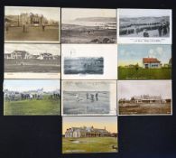10x various early Scottish golf club/courses postcards to include "18th Green Machrihanish",