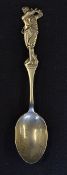 Harry Vardon - a fine silver golfing teaspoon c1912 - the handle finely cast as Harry Vardon
