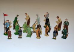Collection of 20 various small lead cold painted golfing figures c1930 - to include various