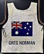 1980 Greg Norman's Australia v Japan signed caddie bid - 1980 inaugural golf match between Australia