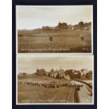 2x 1920s St Andrews Old Golf Course Real Photograph postcards - Valentine Series A to incl "The Road