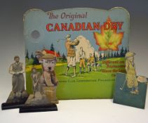 1930s Canadian Club advertising point of sale golfing scene card for "the Original Canadian Dry"
