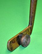 Robert Brodie Straightshot style brass blade putter fitted with a protruding circular bronzed face