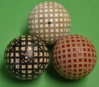 3x square mesh golf balls - all repainted to include The Imp large mesh c1911, Red dot (Silver