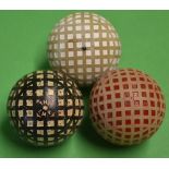 3x square mesh golf balls - all repainted to include The Imp large mesh c1911, Red dot (Silver