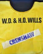 Ben Crenshaw's WD & HO Wills golf tournament caddy's bib - worn by his caddy Paul Stevens