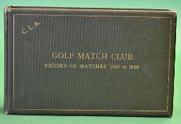 Golf Match Club Records of Matches 1897 to 1938 - printed by W D Hayward, in green cloth with gold