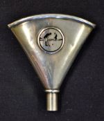 American sterling silver golfing wine funnel c1930s - compressed conical form, applied with an