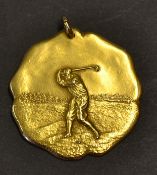 1926 City Public Links (USA) Championship 10kt Gold Medal - embossed on the obverse with a period