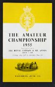 1955 Official Amateur Championship Golf Programme - Final day played at Lytham c/w with printed