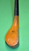 Fine R Forgan St Andrews golden beech wood longnose driver c1885 - the head is finely stamped with