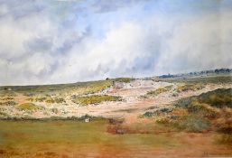 Partridge, Frank H (1849-1929) HUNSTANTON GOLF CLUB - A VIEW FROM THE FIRST TEE. Watercolour on