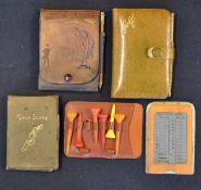 4x various early leather golf scorer books from 1912 onwards to incl "Golf Register and Scoring