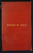 Scarce 1909 "Rules of Golf" golf club house large rulebook - titled "Revised Rules of Golf - As