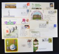 Collection of Golf Open Championship postal covers from 1980 - 1989 (10) to incl Muirfield 1980,