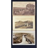 3x interesting St Andrews Old Course golfing postcards from the early 1900s onwards - mostly