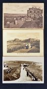 3x interesting St Andrews Old Course golfing postcards from the early 1900s onwards - mostly