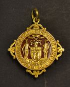 1932 Royal Burgess Golfing Society yellow metal medal - engraved on the reverse J.E.D. Mathieson