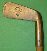 Fine and early R Forgan & Son St Andrew's thick stubby blade brass putter c1890 - stamped with the