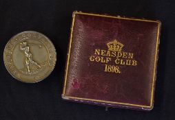 Rare 1898 Neasden Golf Club silver medal -hallmarked Birmingham 1897 and embossed on the obverse