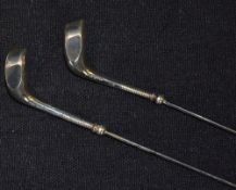 2x Charles Horner sterling silver Vic golf club hat pins - both in very good condition