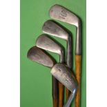 5x assorted mid/mashie irons - makers include J H Taylor smf, Tom Stewart, Haskins & Sons Hoylake,