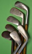 7x assorted playable irons incl full range from a cleek to a niblick by Gibson (2), Tom Stewart (2),