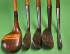 5x various golf clubs to incl Rangefinder mid iron, Joshua Taylor Rolyat Superbus mashie, Joe