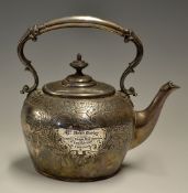 Rare and early 1889 St Andrews Golf Club presentation silver plated tea pot - made by Mappin &