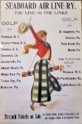 Christy, F Earl (after) Golfing Shipping Advertising Poster c1900 - for the Seaboard Air Line RY.