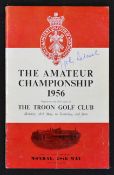 1956 Official Amateur Championship Golf Programme signed - for the 1st round played at Troon and