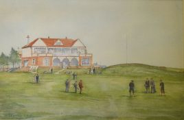 Dexter, Walter (1876-1958) HUNSTANTON GOLF CLUB. Watercolour on paper with white body colour