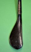 Fine and early Tom Morris feather ball longnose dark stained beech wood play club c1850 - the