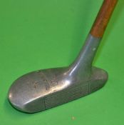 Most unusual Dominie torpedo shaped alloy slender centre shaft mallet head putter - stamped to the