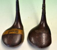 2x superbly shaped large headed drivers to incl Dick Burton "Open Champion 1939/40" stamped driver
