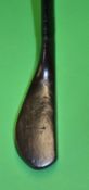 Early Wm Dunn stamped longnose dark stained beech wood play club c1870 - the stamp mark as used by