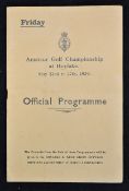 1939 Official Amateur Championship Golf Programme - for Friday May 26th at Hoylake won by KT Kyle -