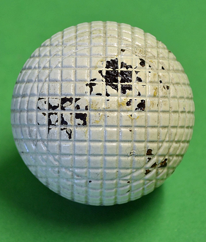 An unused mint Silvertown gutty golf ball with 95% original paint cover and still showing the red in - Image 2 of 2